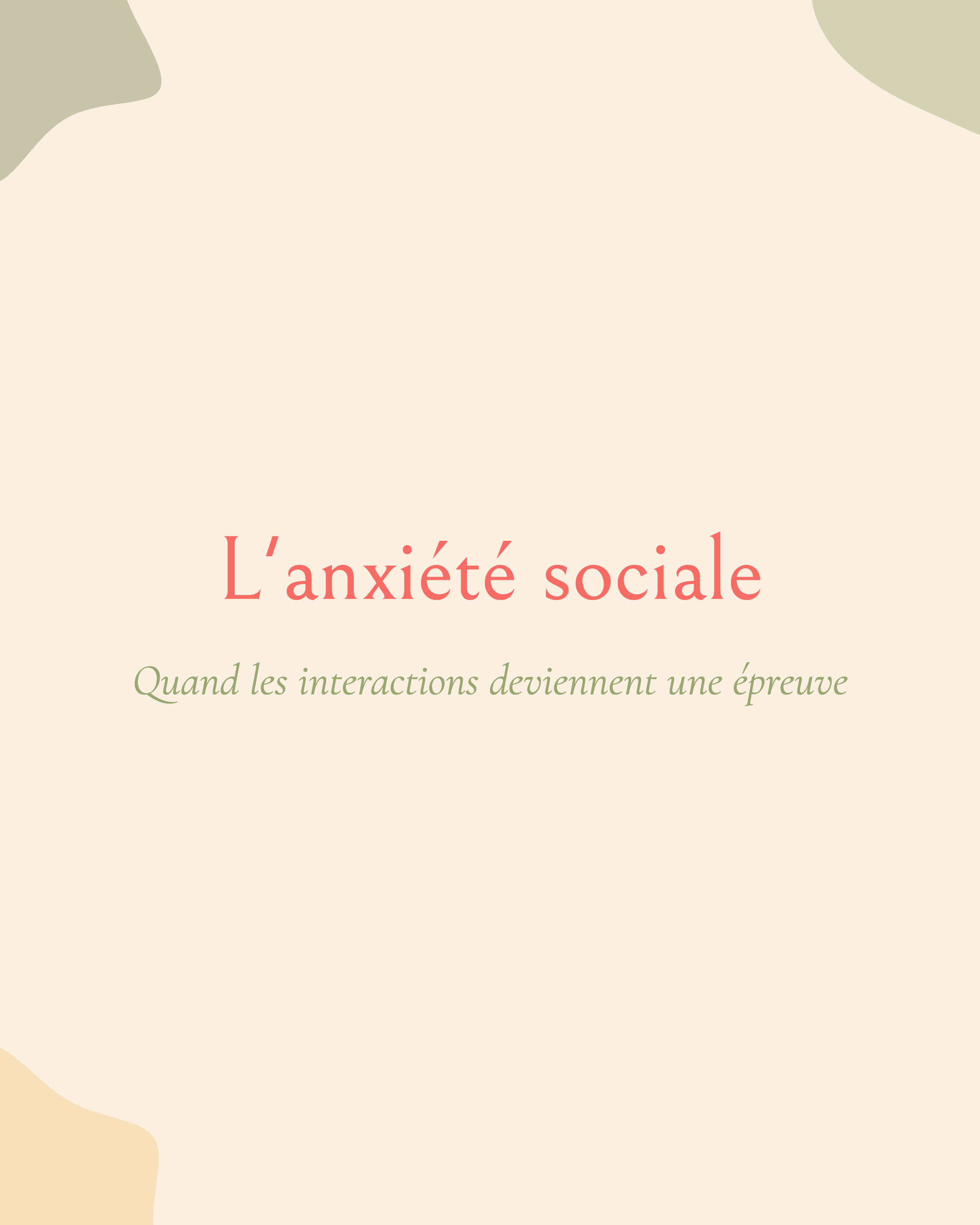 anxiété sociale